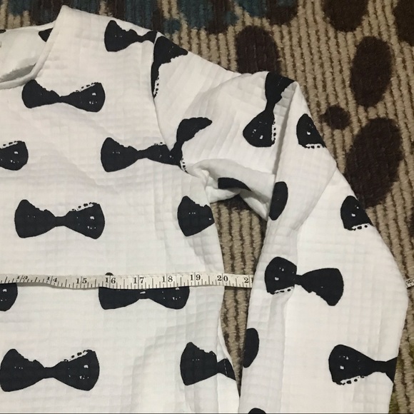 Black Bow White Loose Dress - Picture 6 of 6